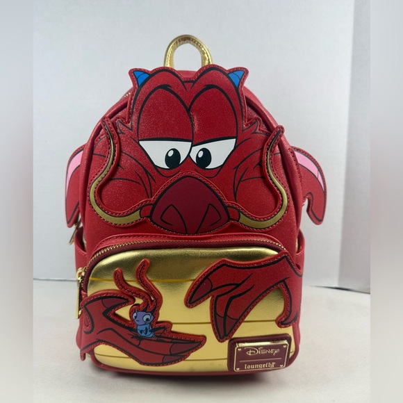 Loungefly Disney Mulan Glitter Mushu Figural Mini Backpack & Wallet - Picture 7 of 15